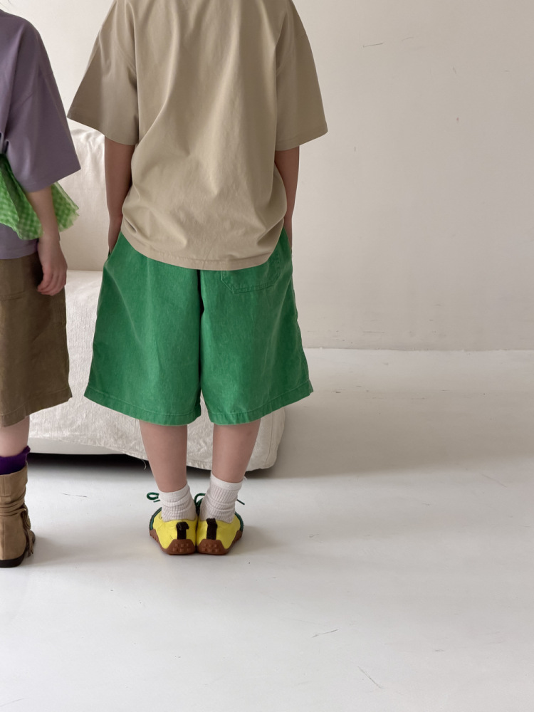 末小蒙童裤2026夏季男童女童韩版纯色休闲五分裤儿童宽松百搭短裤