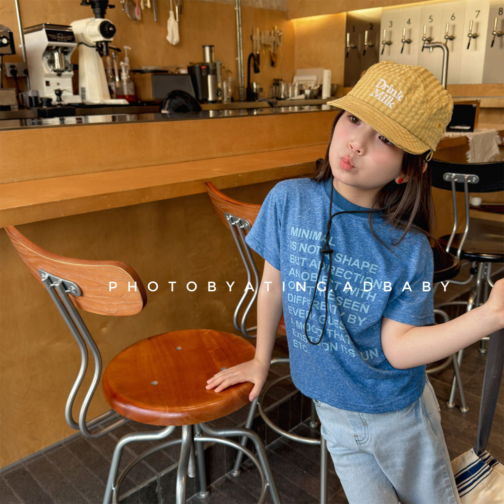 童装夏季儿童韩版活性印花女童麻棉短袖T恤夏装男童打底衫7262