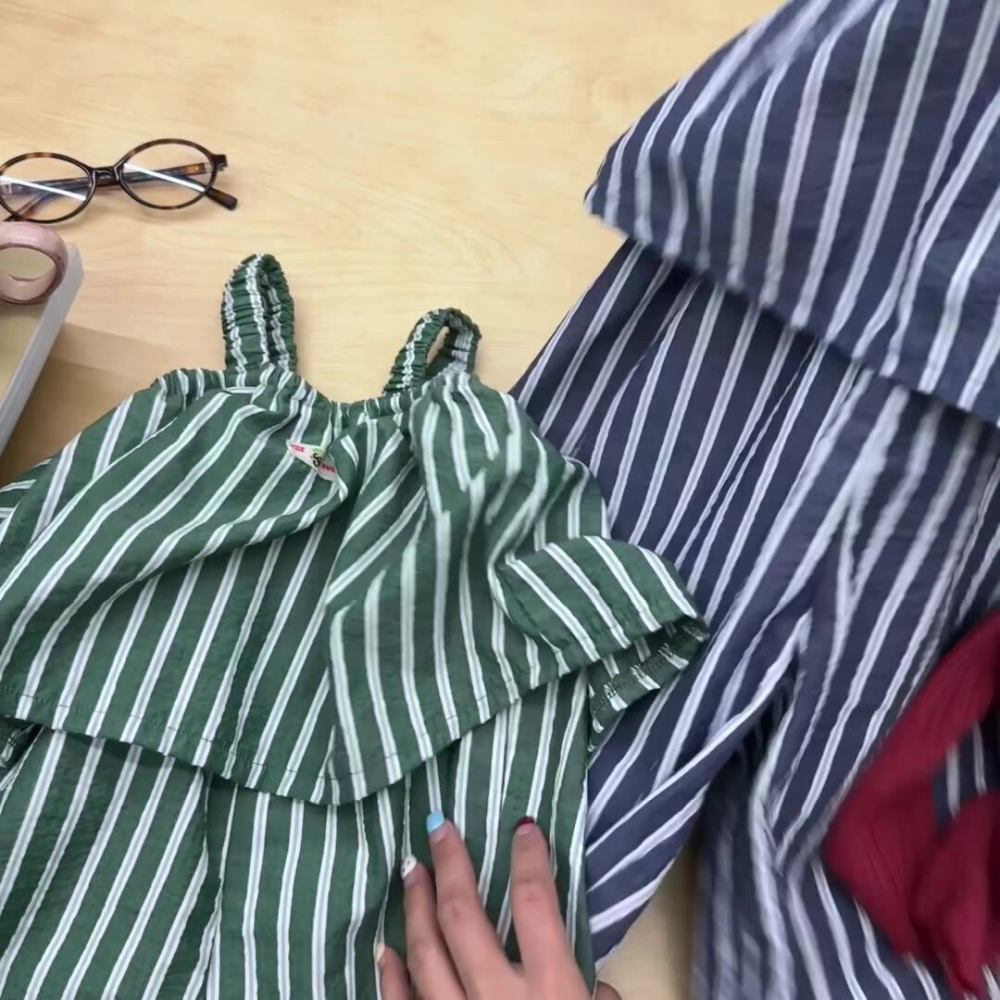 湖州织里童装女童韩版夏装吊带连体裤夏季连身衣阔腿七分裤7275