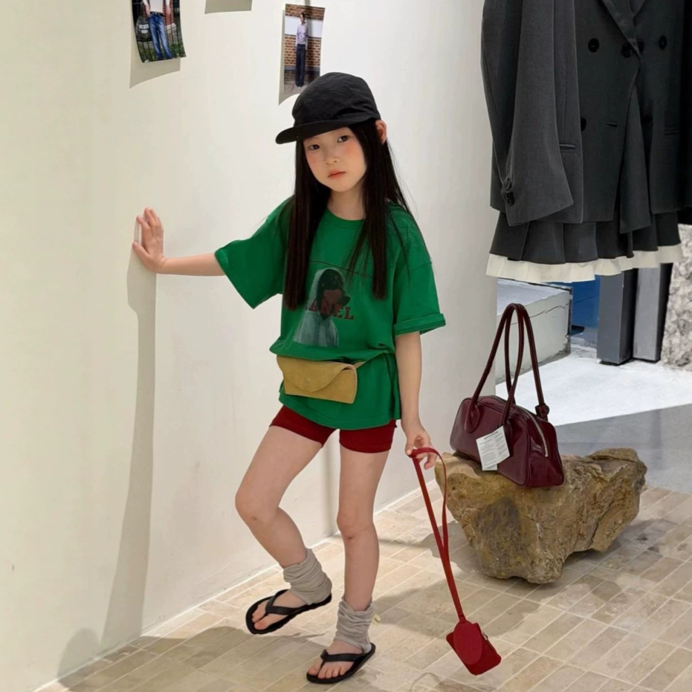 女童套装26夏新款韩版休闲宽版短袖t织里童装中大童修身瑜伽裤潮