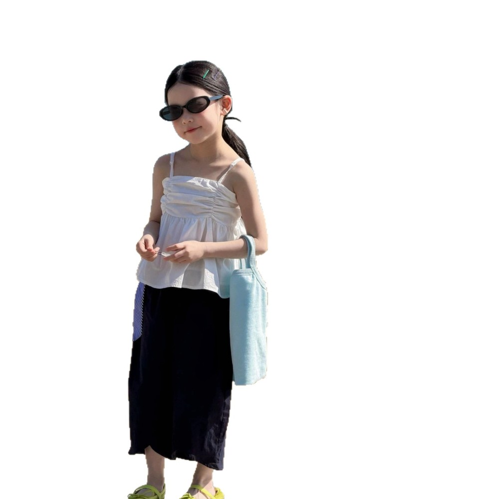女童套装26夏季新款韩版洋气吊带小衫织里童装休闲宽松开叉阔腿裤