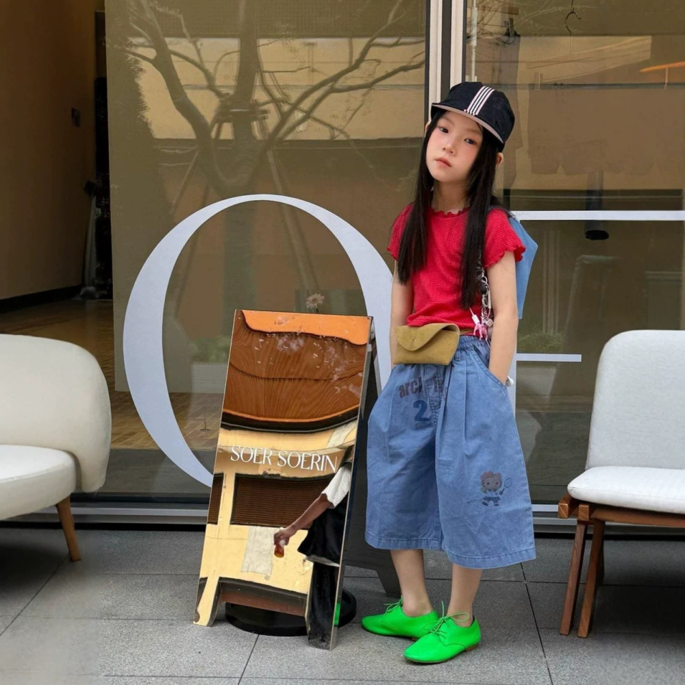 女童套装26夏季新款韩版木耳边短袖织里童装儿童洋气kt阔腿裤外贸