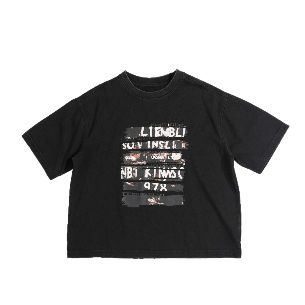 棉小铺男童夏季衣服儿童短袖t恤2026新款韩版重工洗褪破洞童装潮