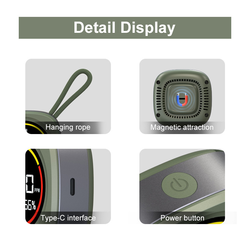 3-in-1 Portable CO Alarm Temperature Humidity Monitor