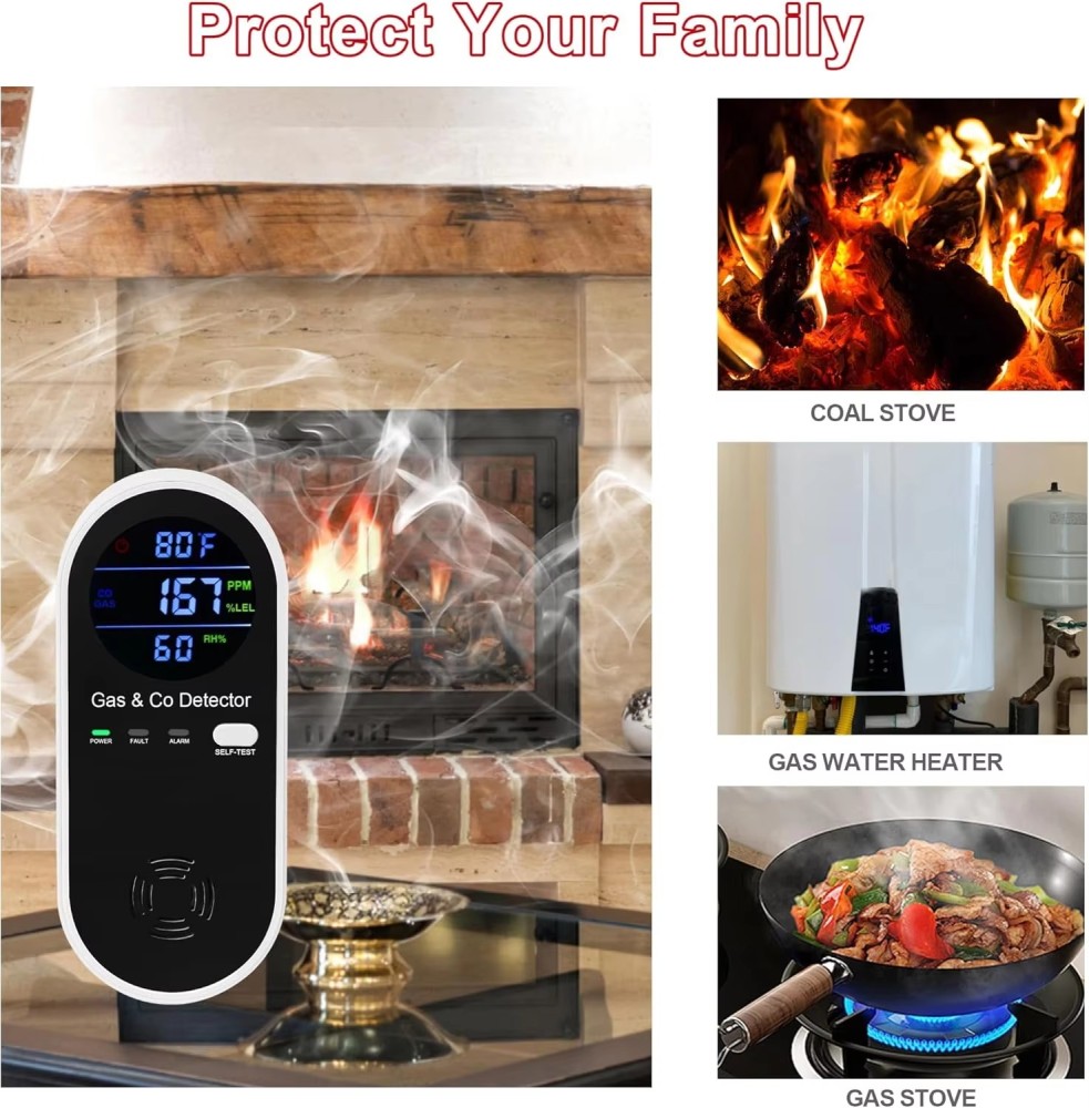4-in-1 Combustible Gas Detector for Home