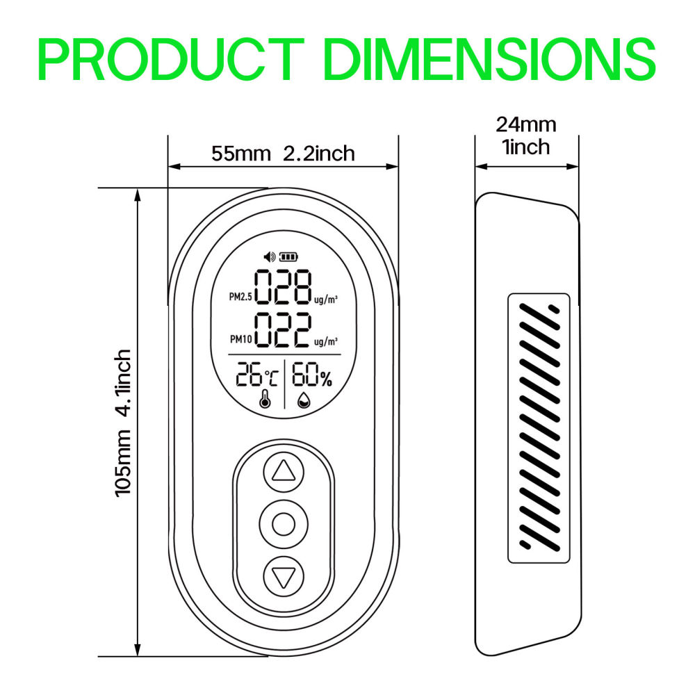 4-in-1 Portable Air Quality Monitor PM2.5/PM10