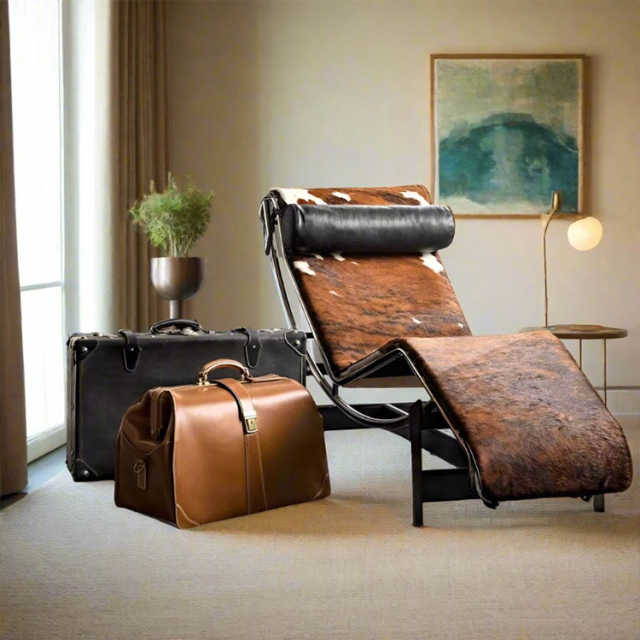 LC4 Chaise-White&Brown