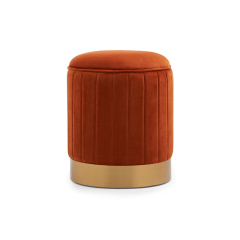 Allegra Orange Velvet Footstool