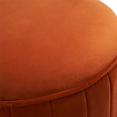 Allegra Orange Velvet Footstool