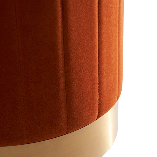 Allegra Orange Velvet Footstool