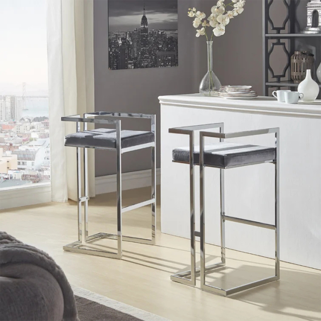 Ezra Velvet Stool