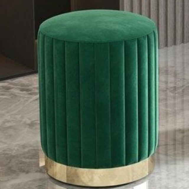 Allegra Orange Velvet Footstool