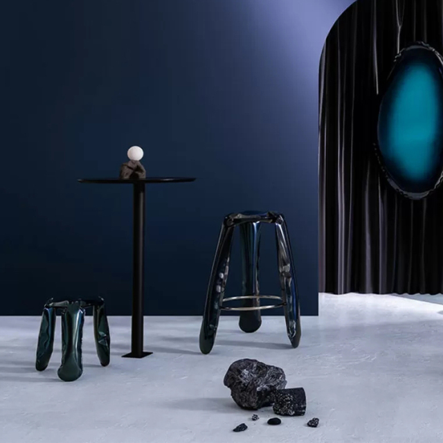 Zeita Plopp Bar  Stool-Champange