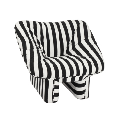 Tiger-print lounge chair-Black&White Check