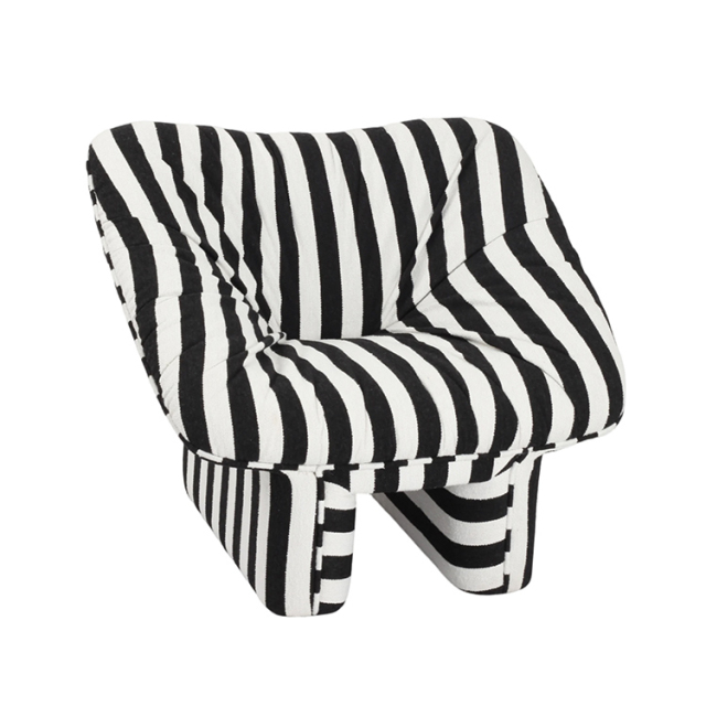 Tiger-print lounge chair-Black&White Check