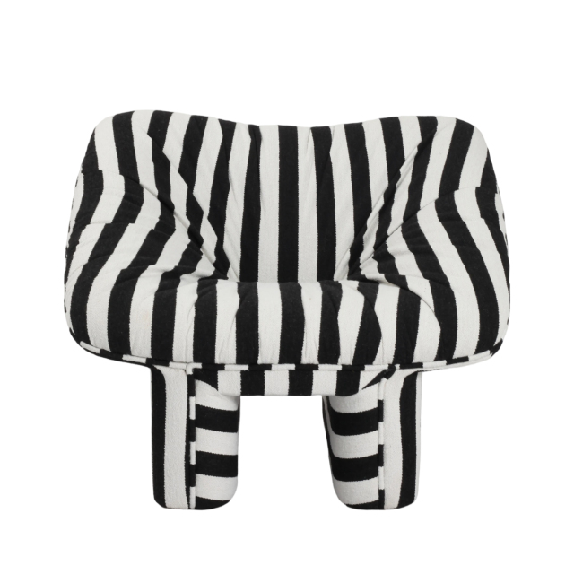 Tiger-print lounge chair-Black&White Check