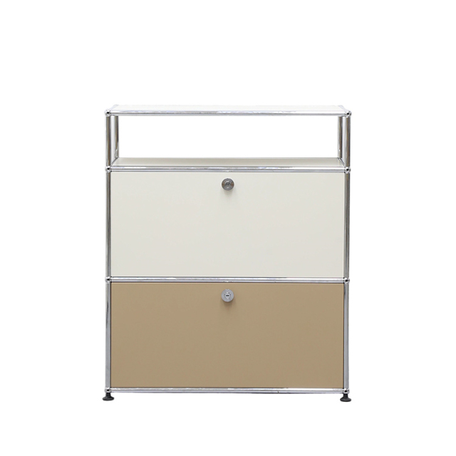 Storage Cabinet-Milky Brown&White
