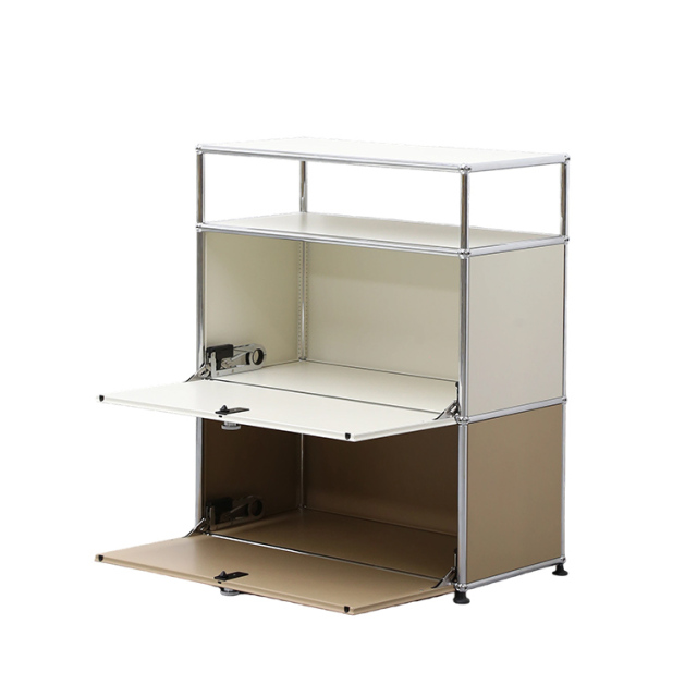 Storage Cabinet-Milky Brown&White