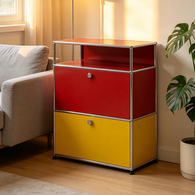 Storage Cabinet-Red Yellow