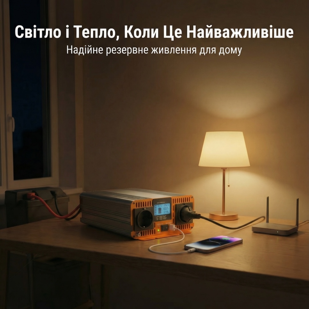Інвертор чистий синус 2500W 12V 24V