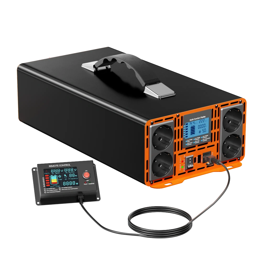Інвертор HOULI 12V-220V Чиста Синусоїда (3000W-7000W) для Котла та Дому