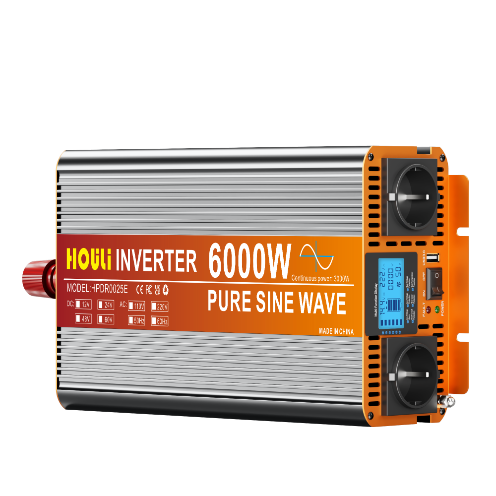 Інвертор HOULI 12V-220V Чиста Синусоїда 3 кВт (3000W) — Номінал 1500W для Котла та Квартири
