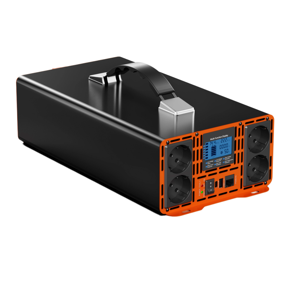 HOULI Przetwornica 12V 230V Czysty Sinus 3000W-7000W – 4 Gniazda AC + Pilot LCD