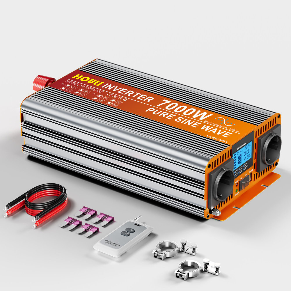 Convertisseur Pur Sinus HOULI 3500W - 24V vers 220V (Pic 7000W)