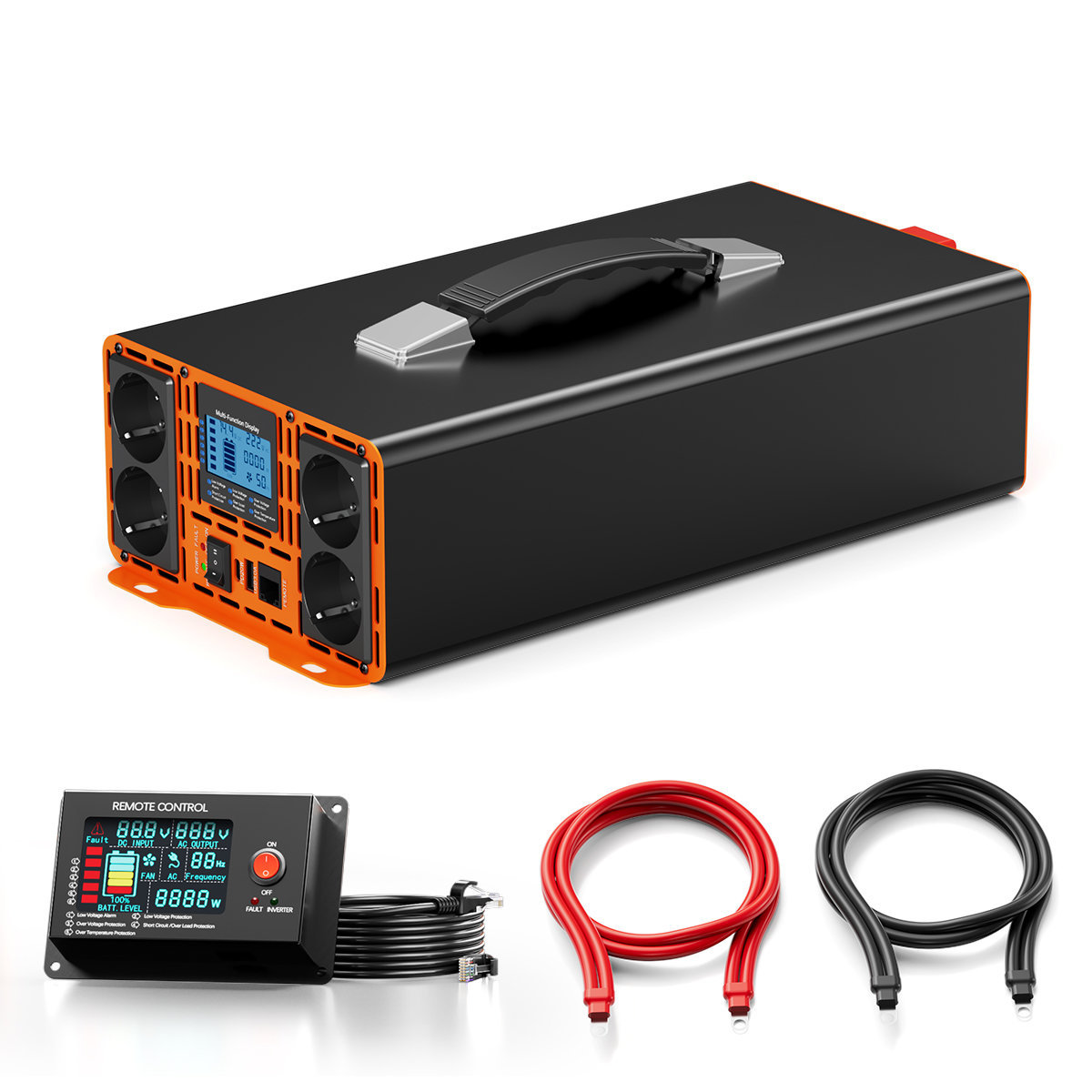 Convertisseur Pur Sinus 3000W 24V vers 220V (Pic 6000W) 4 Prises | HOULI