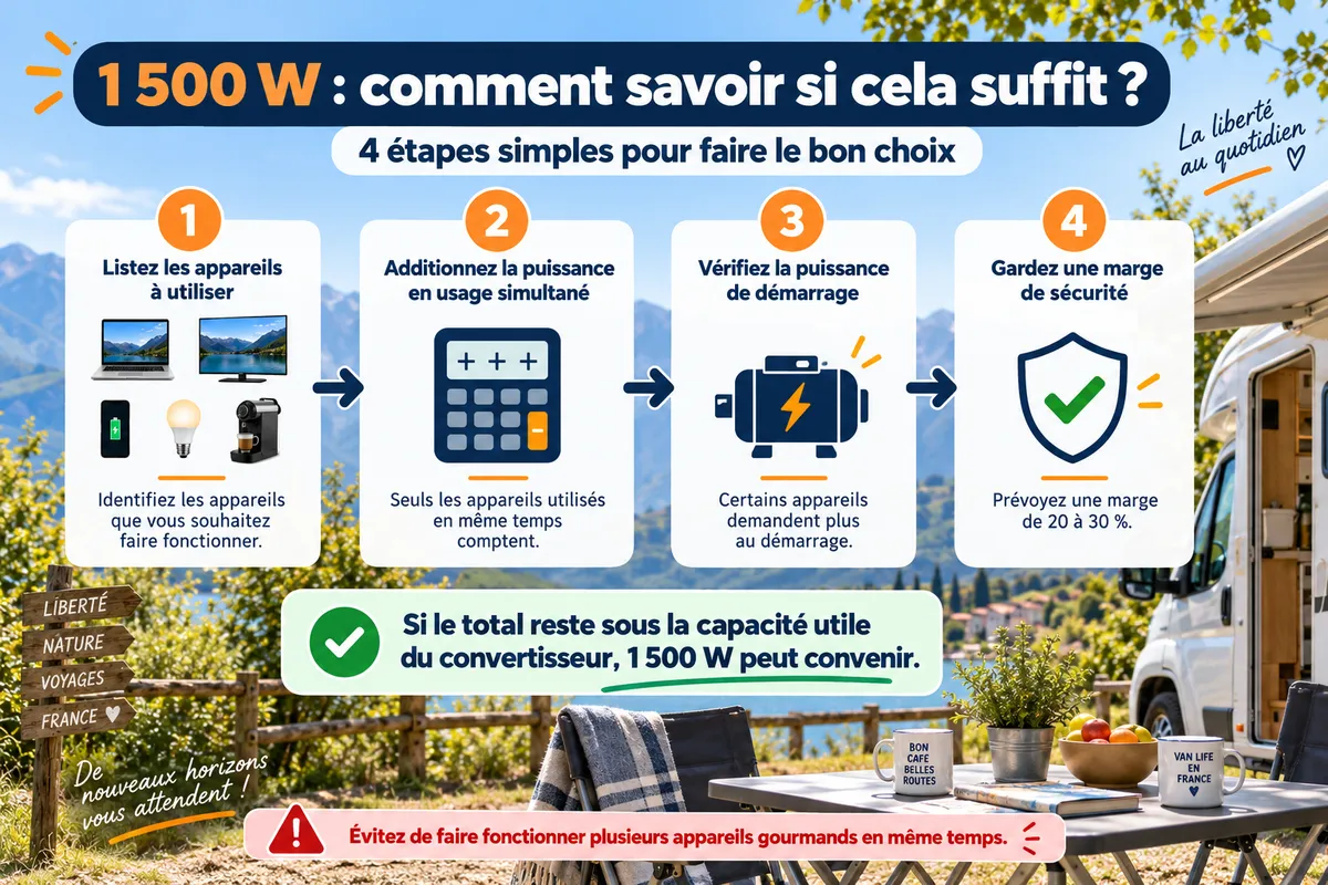 Guide pour choisir un convertisseur 1500 W pour les appareils d&rsquo;un camping-car