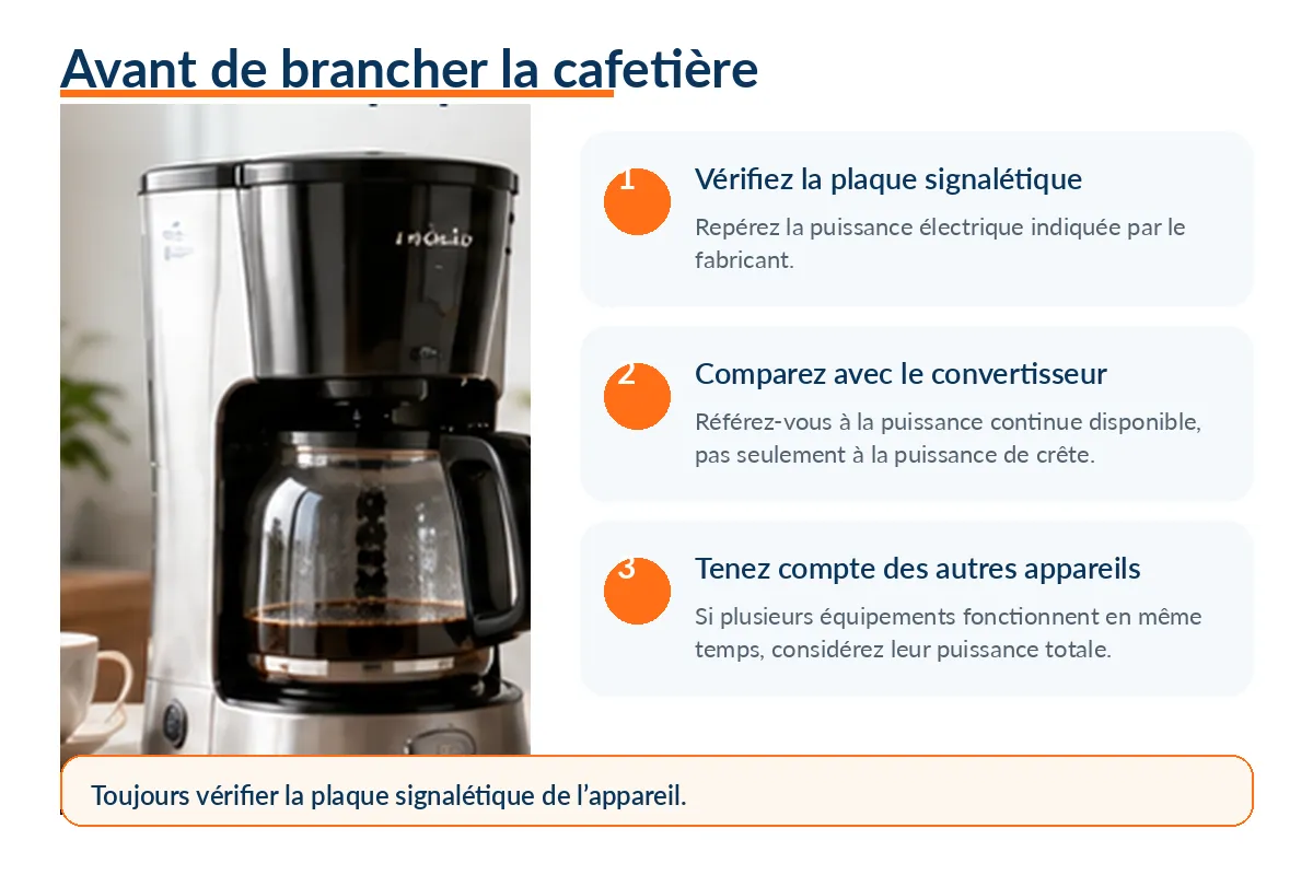 Comparaison entre la puissance d&rsquo;une cafeti&egrave;re et celle d&rsquo;un convertisseur