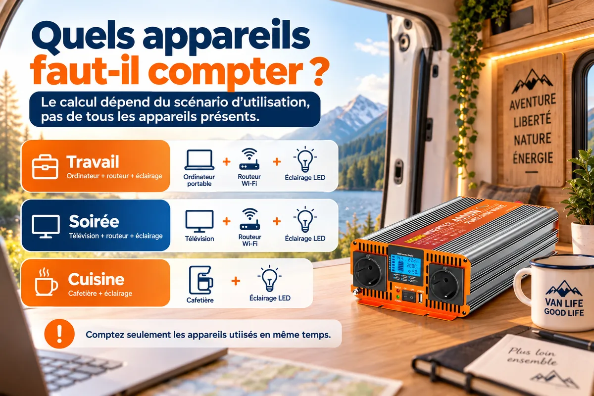 Appareils &agrave; compter dans le calcul lorsqu&rsquo;ils sont utilis&eacute;s simultan&eacute;ment