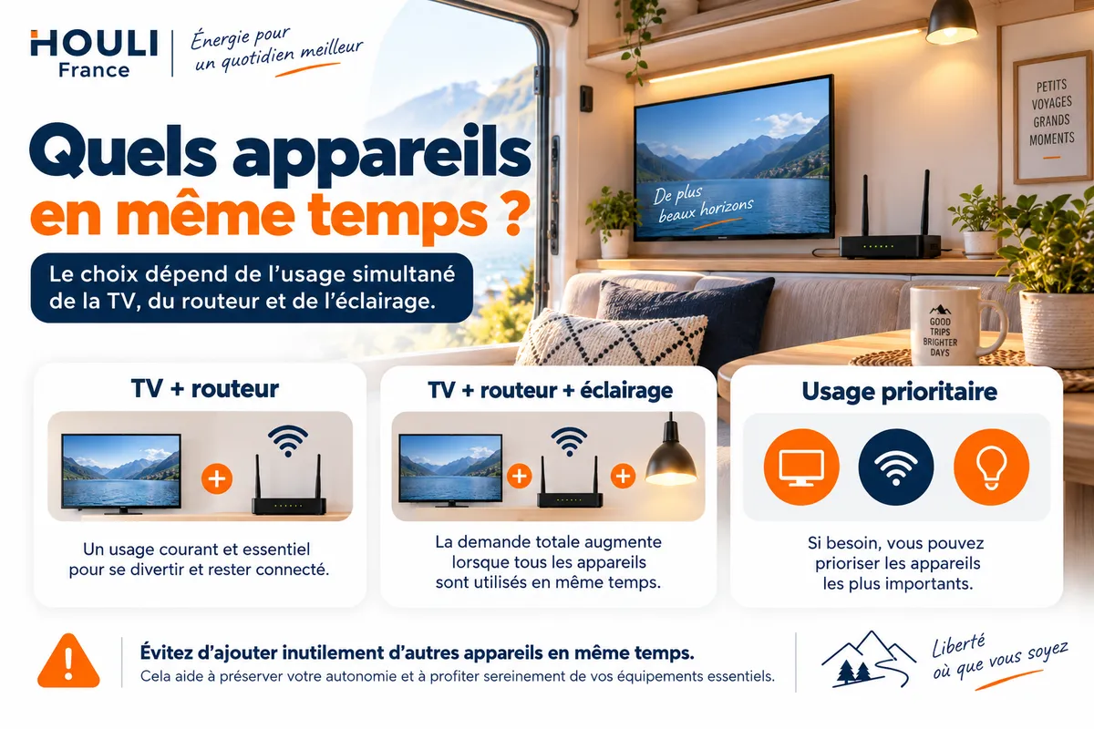 T&eacute;l&eacute;vision, routeur et &eacute;clairage utilis&eacute;s simultan&eacute;ment avec un convertisseur