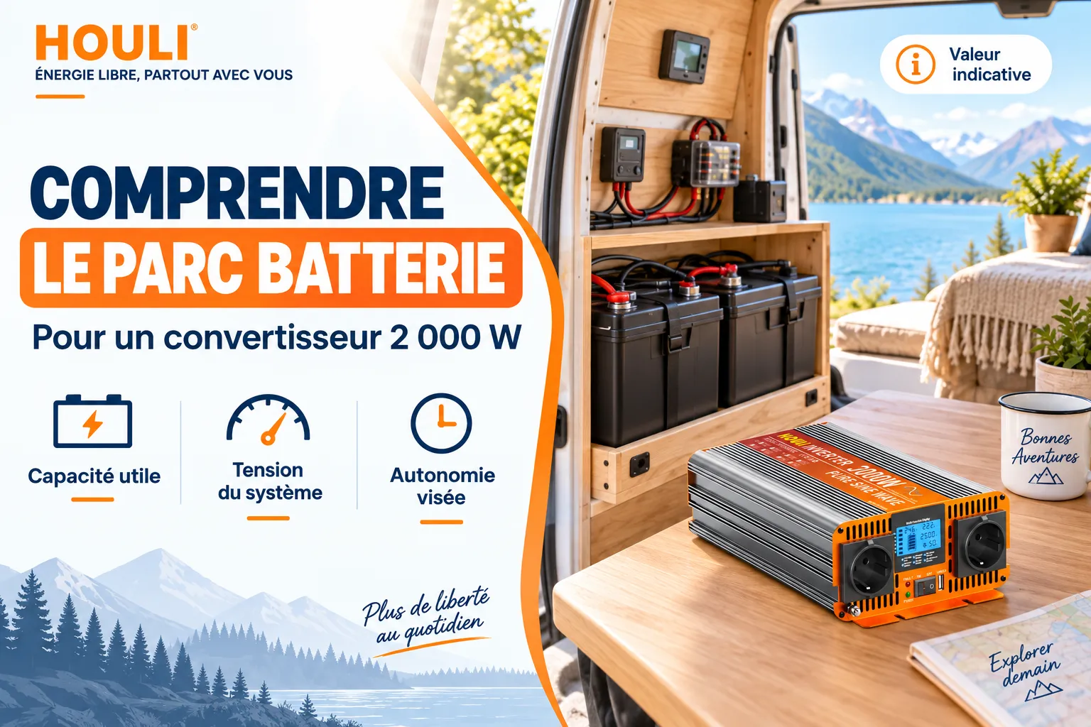 Comprendre le dimensionnement d&rsquo;un parc batterie pour un convertisseur de 2 000 W