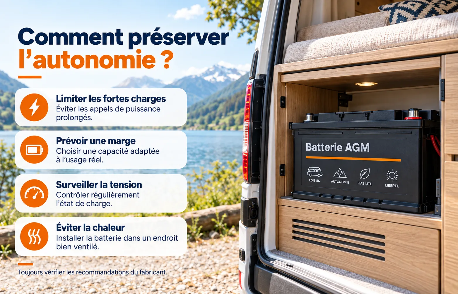 Conseils pour comprendre l&rsquo;autonomie d&rsquo;une batterie AGM utilis&eacute;e avec un convertisseur &agrave; forte puissance
