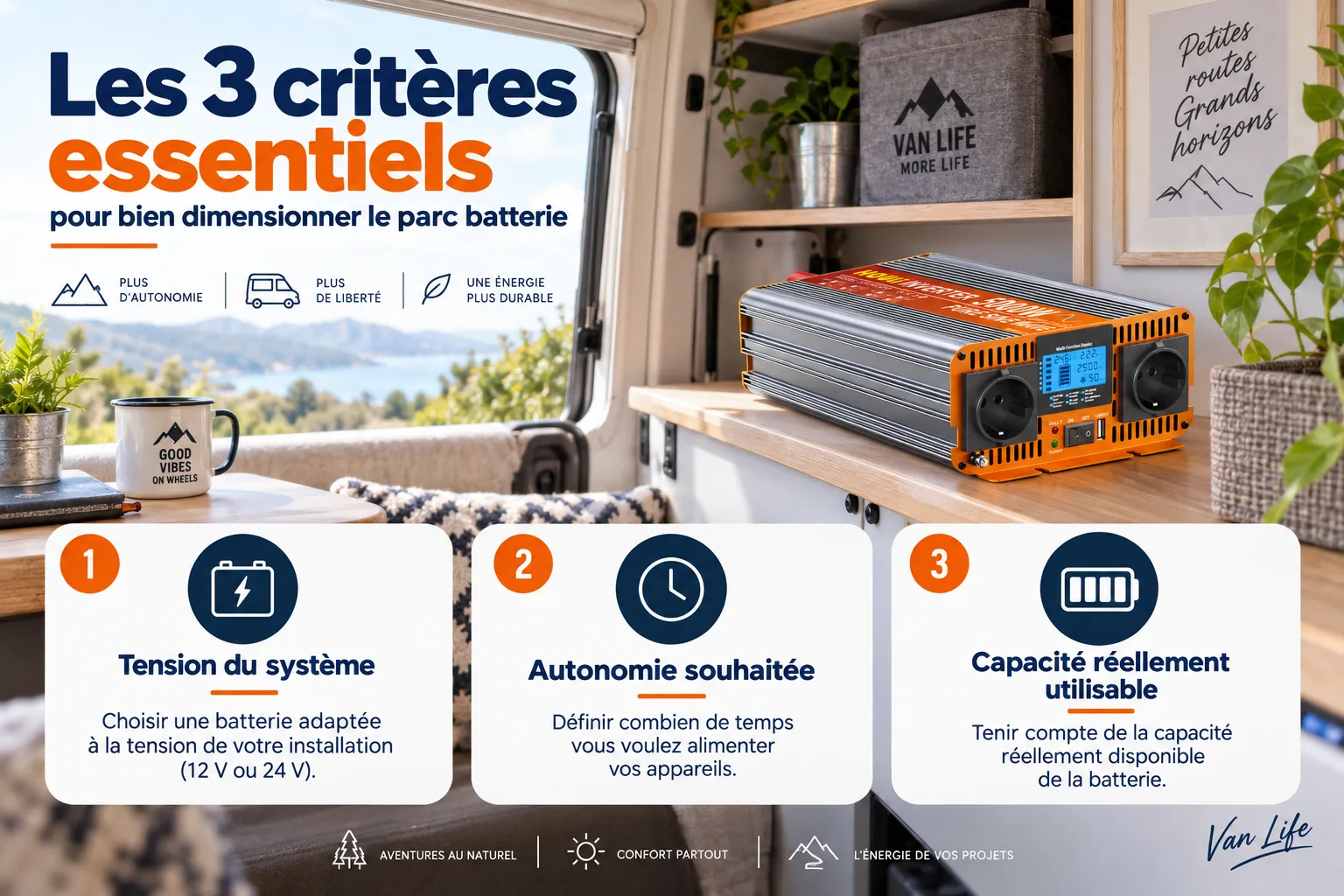 Crit&egrave;res &agrave; v&eacute;rifier pour choisir un parc batterie avec un convertisseur de 3 000 W