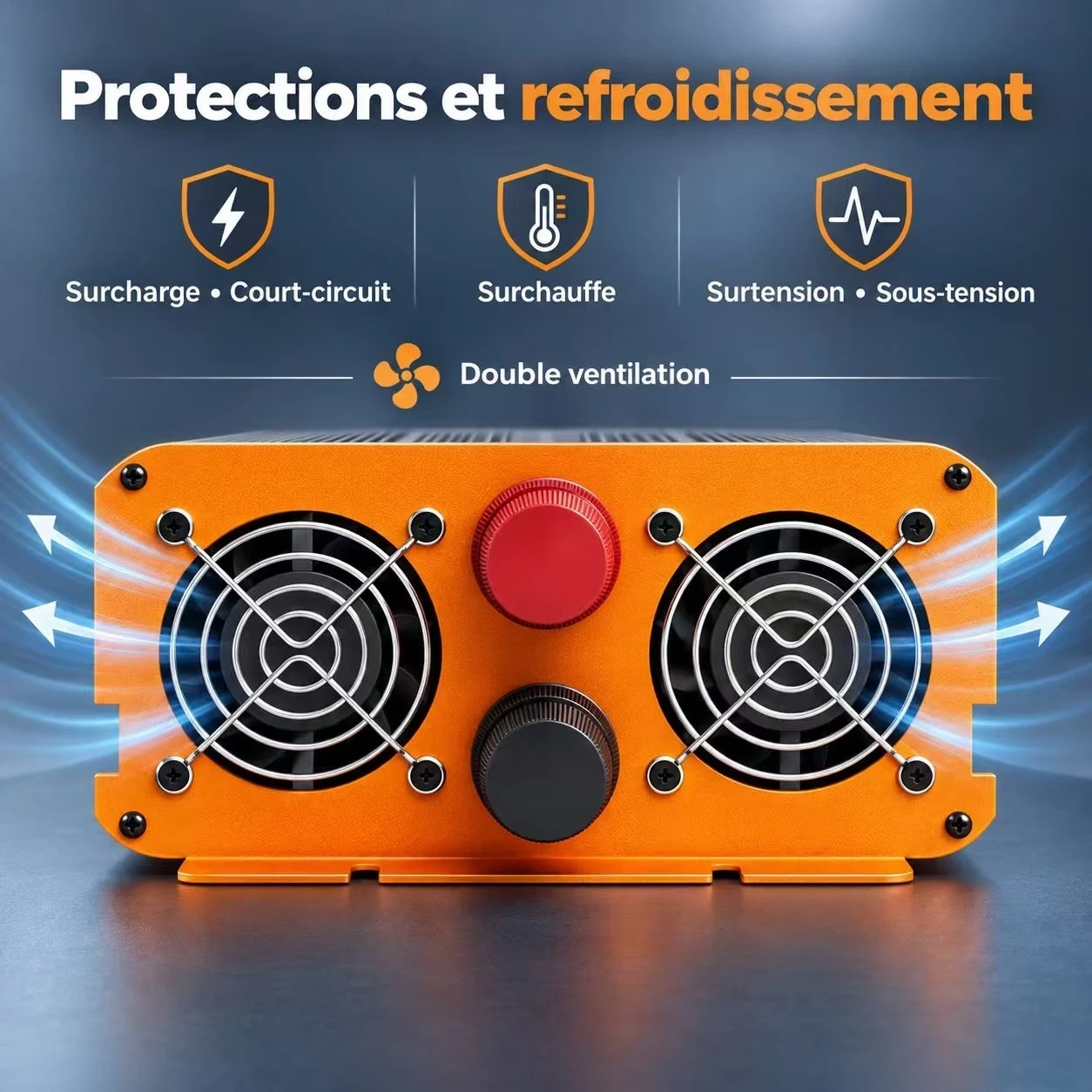 Convertisseur Pur Sinus 12V 220V 3500W (Pic 7000W) – HOULI