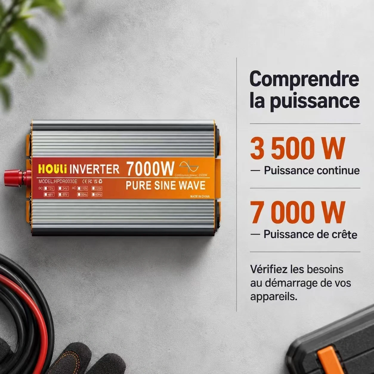 Convertisseur Pur Sinus 12V 220V 3500W (Pic 7000W) – HOULI
