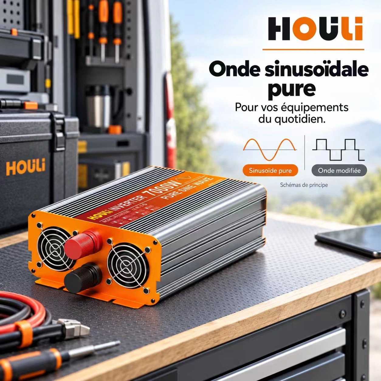 Convertisseur Pur Sinus 24V 220V 3500W (Pic 7000W) – HOULI