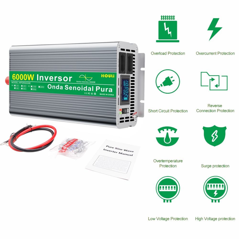 Convertidor Inversor Onda Pura 12v 220v 3000w 5000w 6000w 1 Transformador USB 12v 230v 3000w Onda Pura 6000w