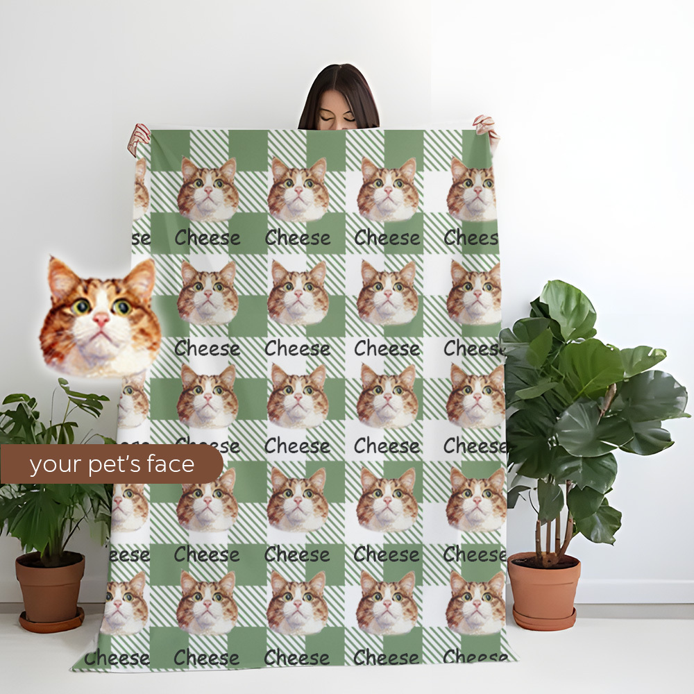 Custom Pet Blanket Using Pet Photo + Name Personalized Dog Blanket Customize Cat Blankets Dog Picture Blanket Pet Dog Dad Gift Photo Blanket