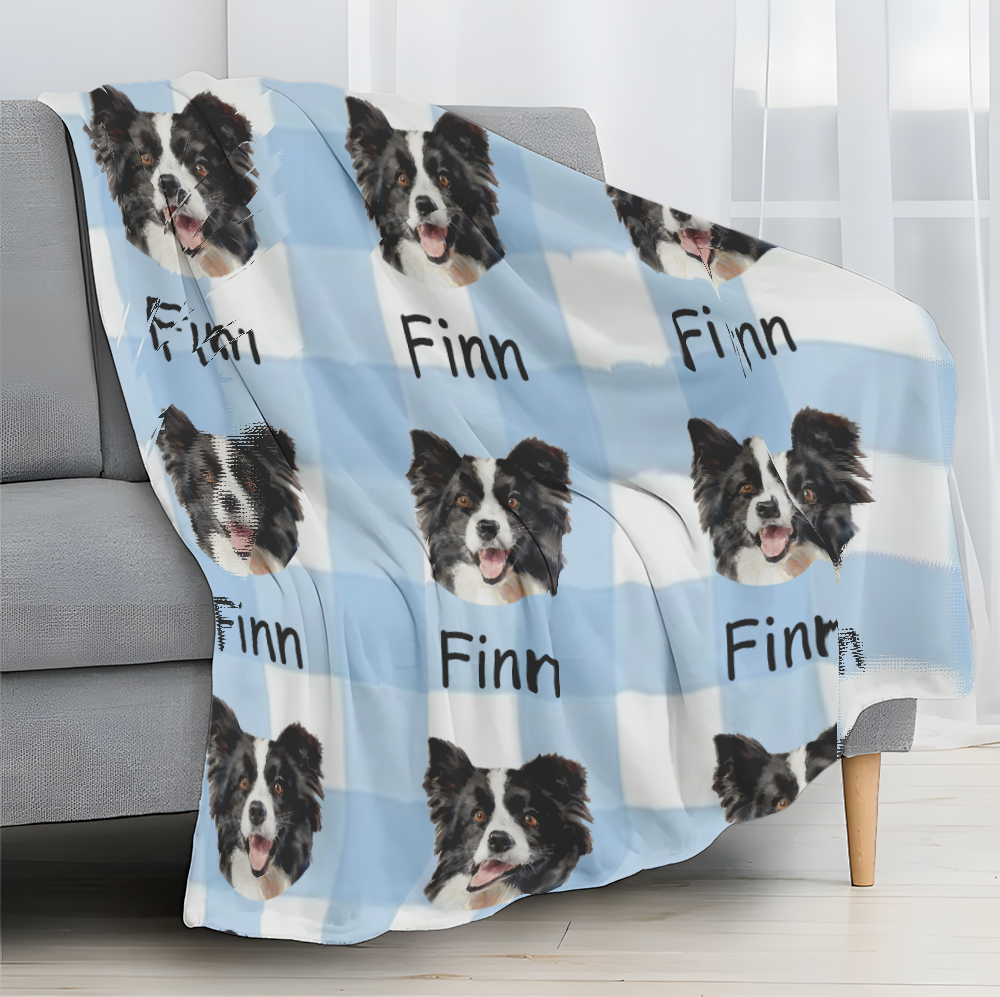 Custom Pet Blanket Using Pet Photo + Name Personalized Dog Blanket Customize Cat Blankets Dog Picture Blanket Pet Dog Dad Gift Photo Blanket