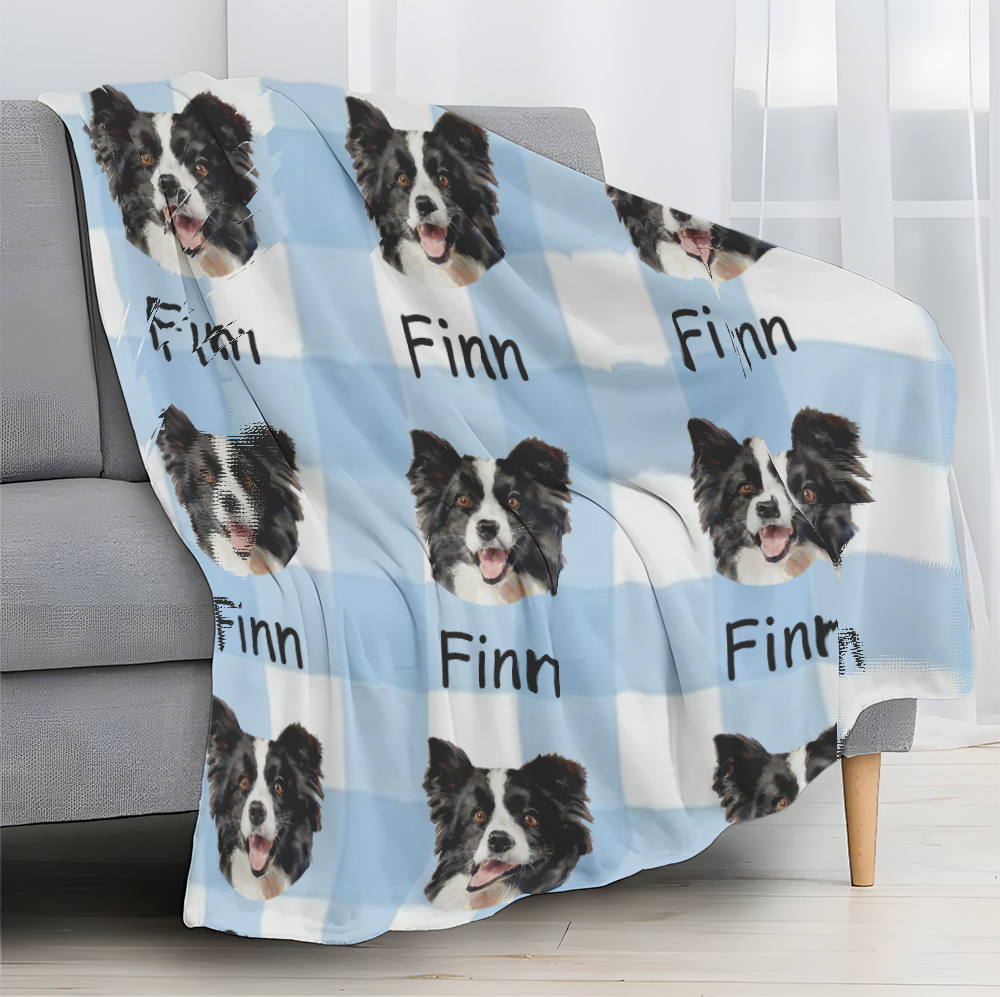 Custom Pet Blanket Using Pet Photo + Name Personalized Dog Blanket Customize Cat Blankets Dog Picture Blanket Pet Dog Dad Gift Photo Blanket