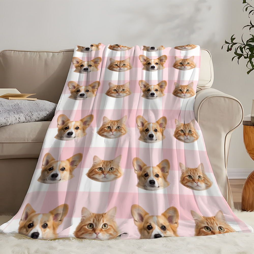 Custom Pet Blanket Using Pet Photo + Name Personalized Dog Blanket Customize Cat Blankets Dog Picture Blanket Pet Dog Dad Gift Photo Blanket