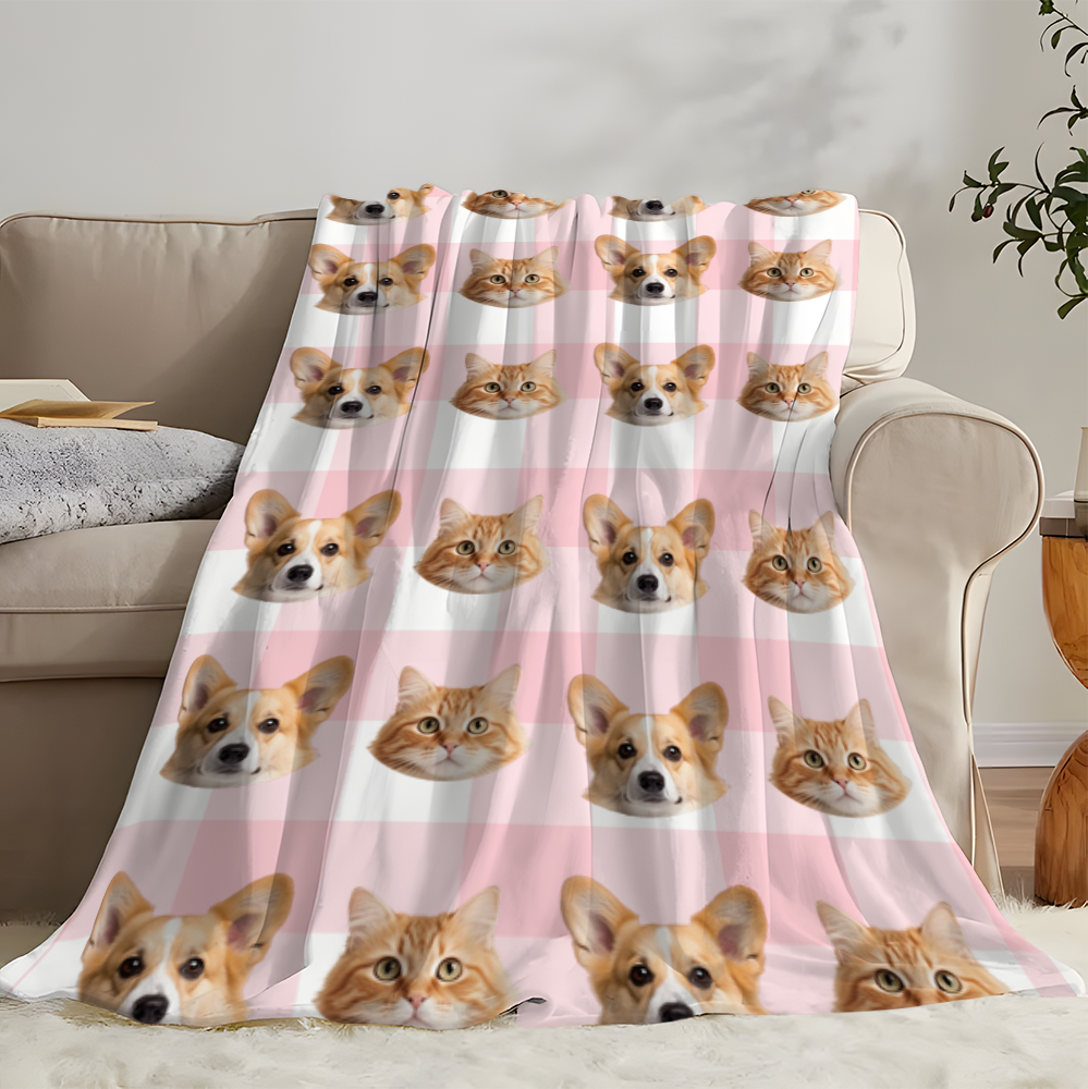 Custom Pet Blanket Using Pet Photo + Name Personalized Dog Blanket Customize Cat Blankets Dog Picture Blanket Pet Dog Dad Gift Photo Blanket