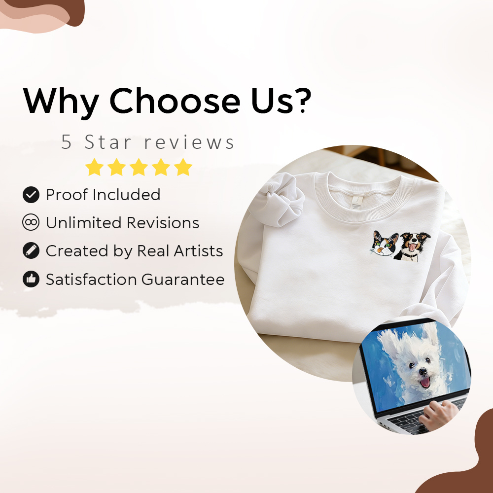 Custom Pet Dog Cat Logo Cotton Crew Neck Long Sleeve T-Shirt | Unisex Trendy Basic Tee