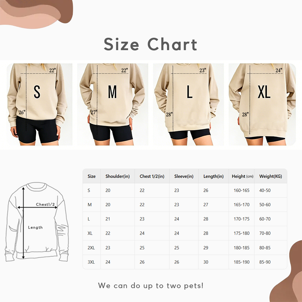 Custom Embroidered Pet Crew Neck Sweatshirt | Personalized Dog Cat Logo Print Long Sleeve T-Shirt | Custom Graphic Pullover