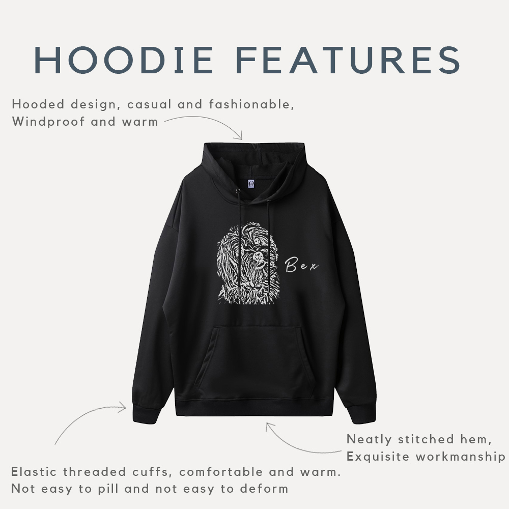Personalized Pet Dog/Cat Oversized Hoodie | Custom Logo Graphic Print | CVC Cotton Drop Shoulder Casual Streetwear