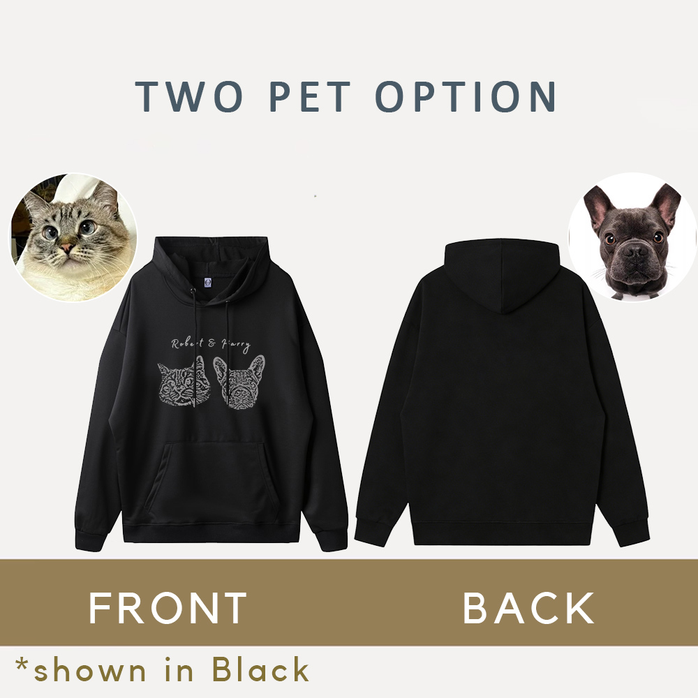 Personalized Pet Dog/Cat Oversized Hoodie | Custom Logo Graphic Print | CVC Cotton Drop Shoulder Casual Streetwear