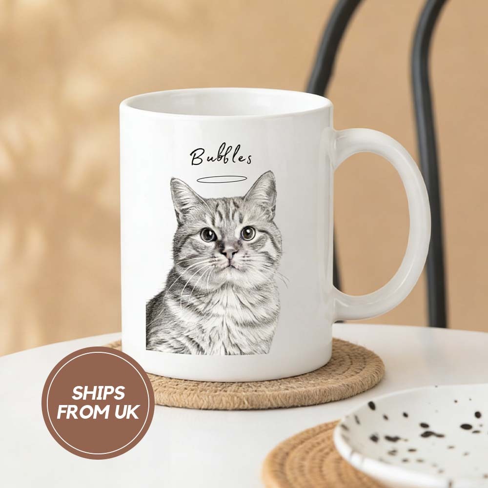 Custom Pet Sketch Mug Using Pet Photo + Name Custom Dog Mug Dog CoffeeCup 10-13oz Personalized Pet Mugs Dog Mom Mug Personalized PET DOG CAT